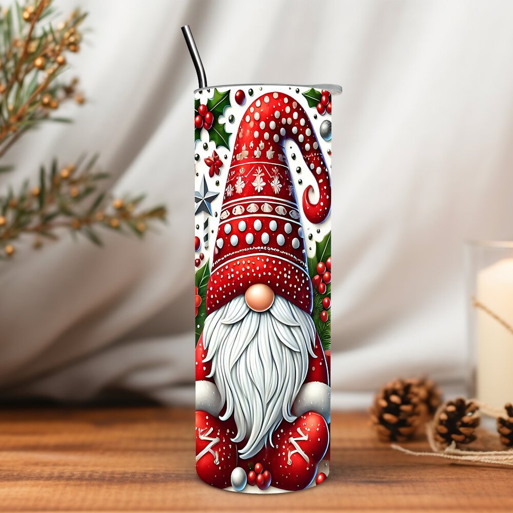 Christmas Gnome 20 oz Tumbler - Picture 4 of 5